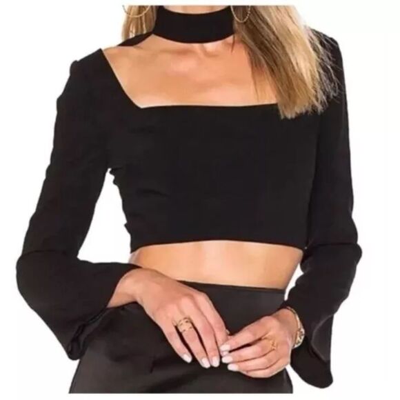 NWT Cinq a Sept Elegant Black Women's crop Top, US4 - Picture 2 of 10